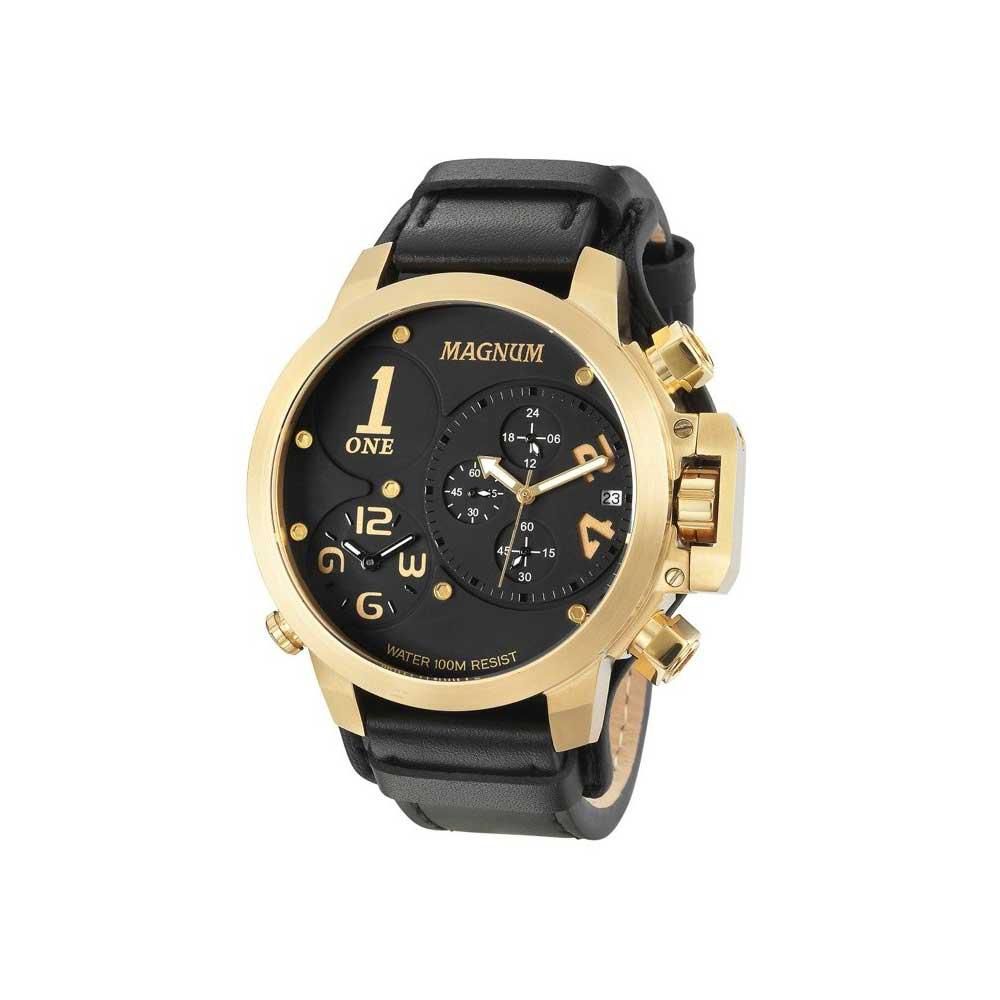 Relógio Magnum Analógico Masculino Feminino - Dourado+Preto