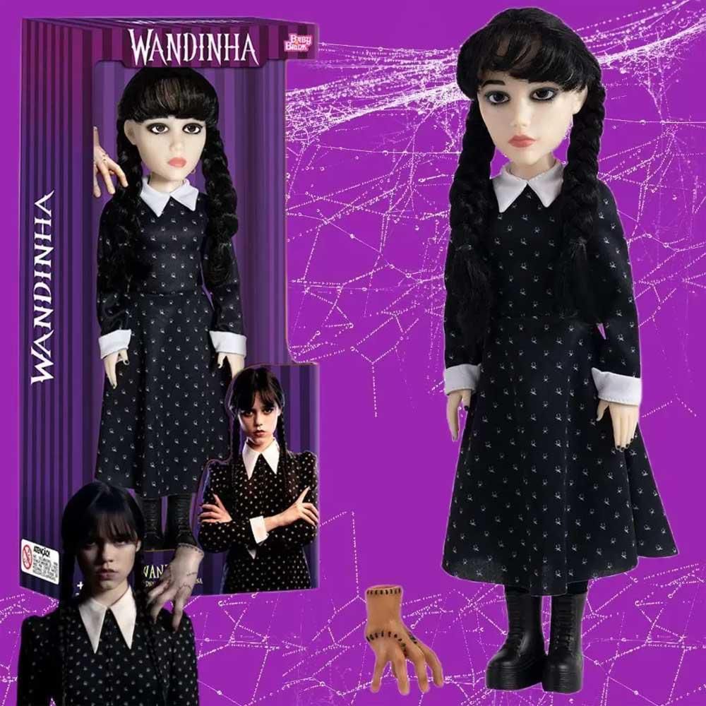 Boneca Articulada Wandinha C/ Mãozinha - Babybrink - Sama Presentes