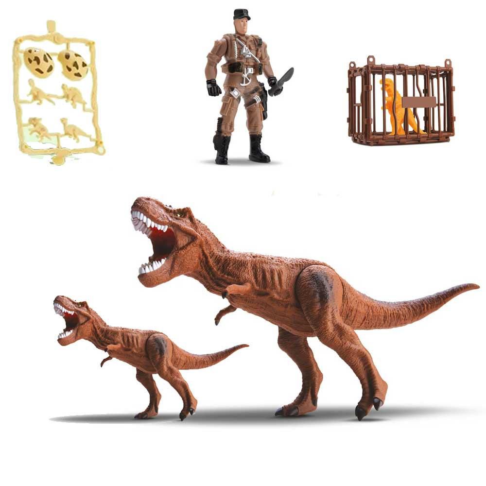 Dinossauro Tiranossauro Rex de Brinquedo com Mini Jaula