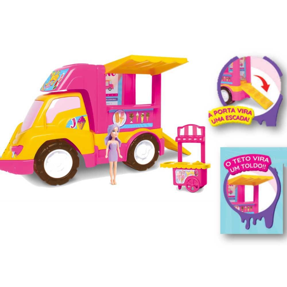 Veículo Barbie - Caminhão com Área Externa - Food Truck da Barbie