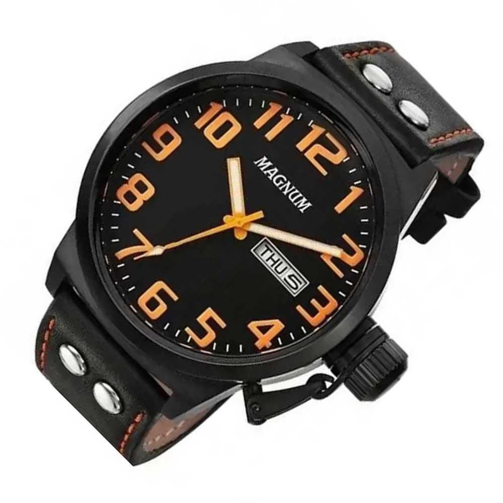 Relógio Magnum Masculino Preto Couro Ma32952j em Promoção na Americanas