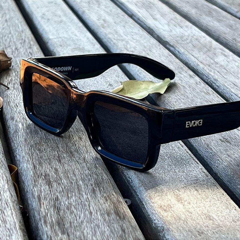 Óculos de Sol Evoke Lodown A01 Black Shine - Sofisticação e