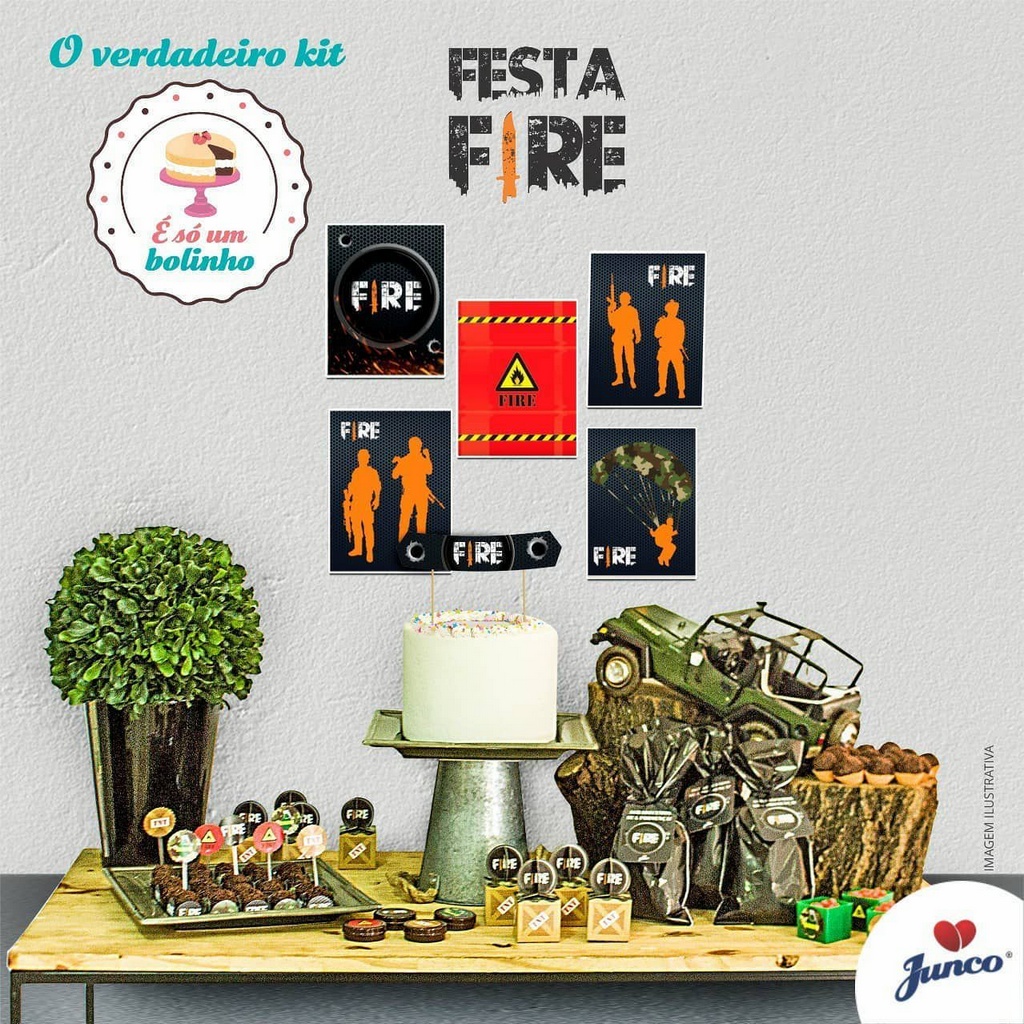 Kit Festa Free Fire Personalizado - Festa Gamer (25 Peças)