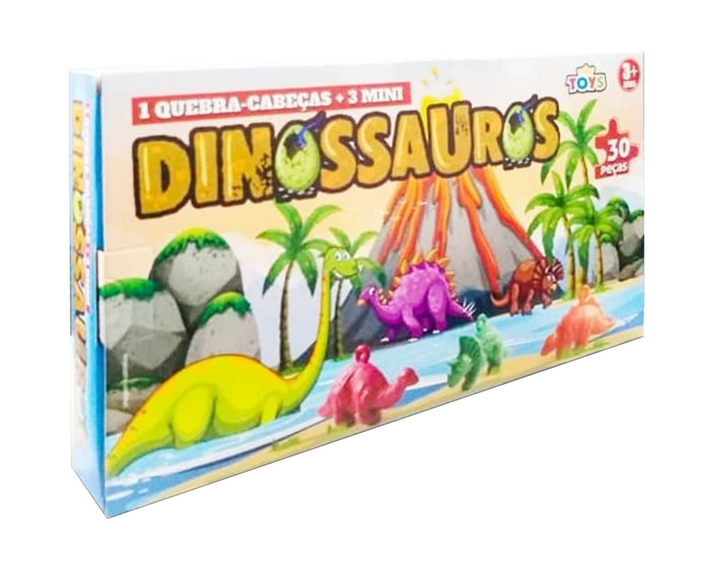 QUEBRA-CABEÇA VILA DOS DINOSSAUROS COM 104 PEÇAS – Mini Toys