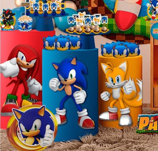 Display Painel de chão para foto Sonic e Tails