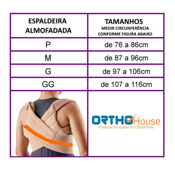 Espaldeira almofadada para correção postural