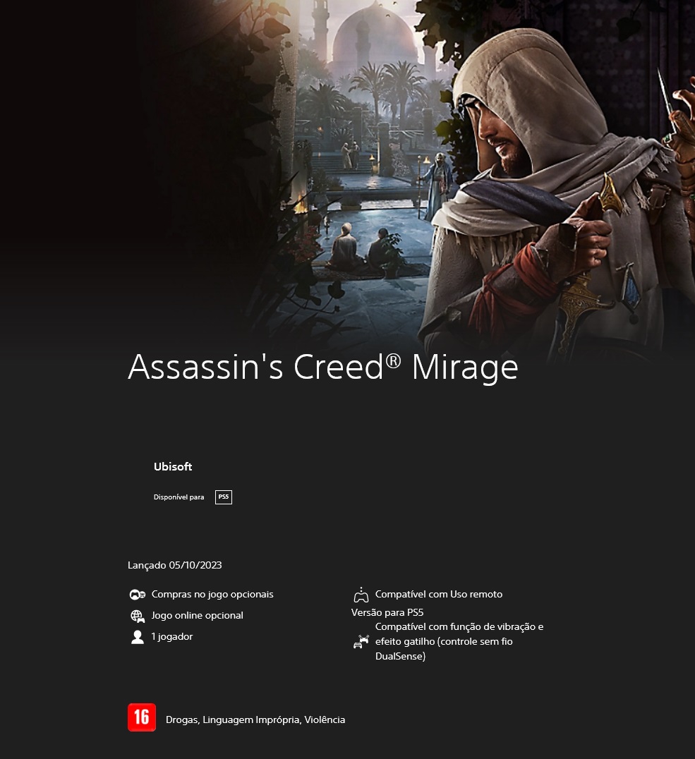 Assassin's Creed Mirage - Jogos PS4 e PS5