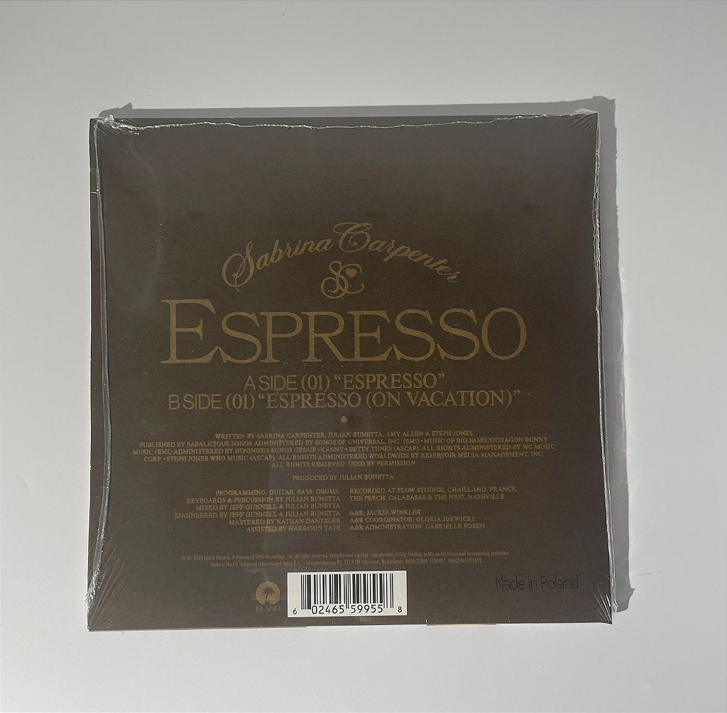 Sabrina Carpenter - espresso - LP 7'' - Factory Records