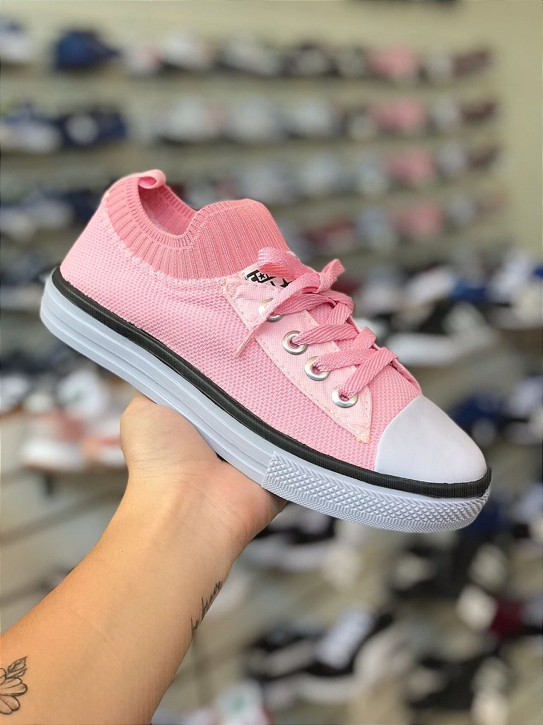 Tênis All Star Converse Feminino Meia Calce Fácil Rosa