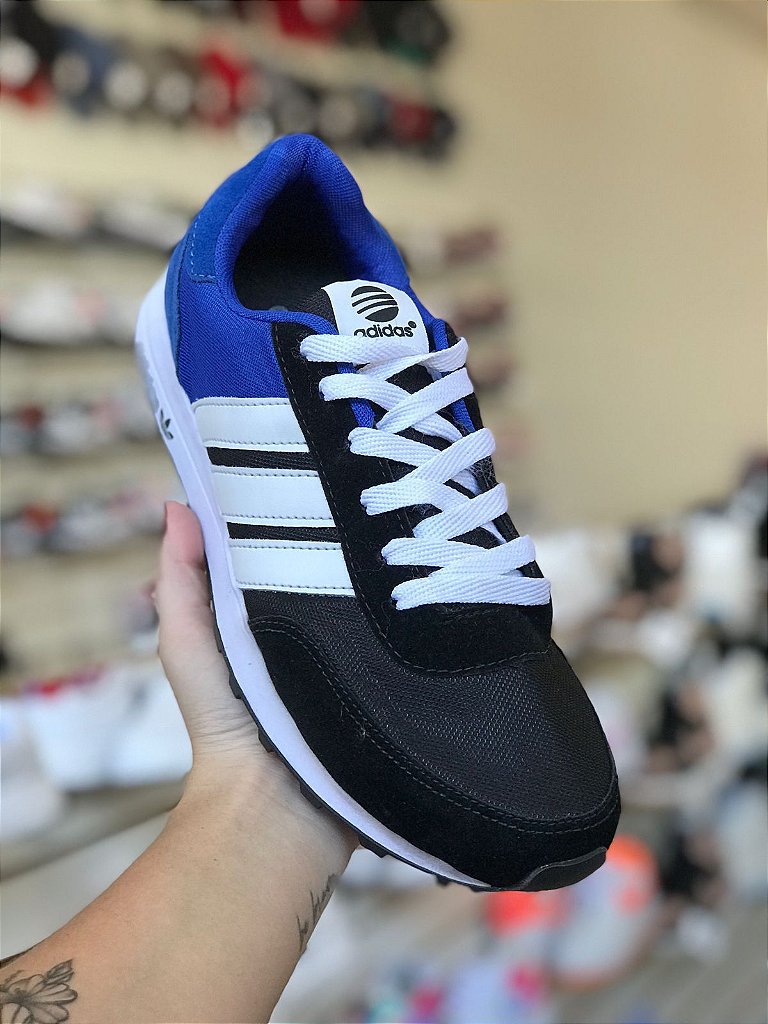 Tênis Adidas Neo Preto e Azul - Moda Brás