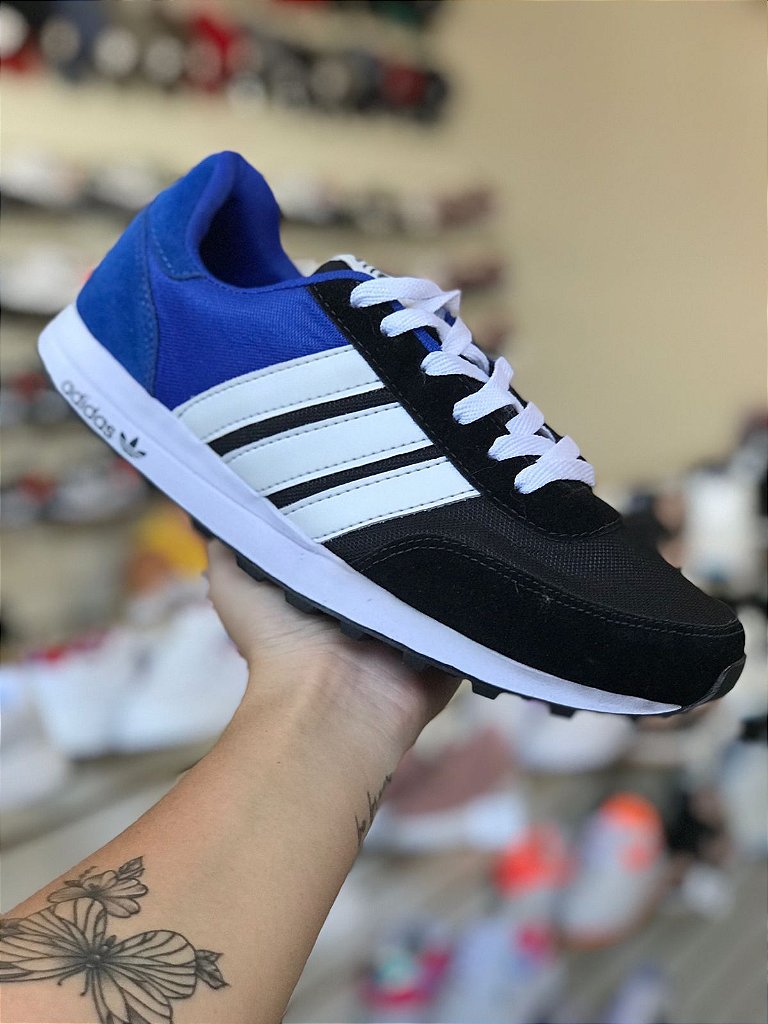 Tênis Adidas Neo Preto e Azul - Moda Brás