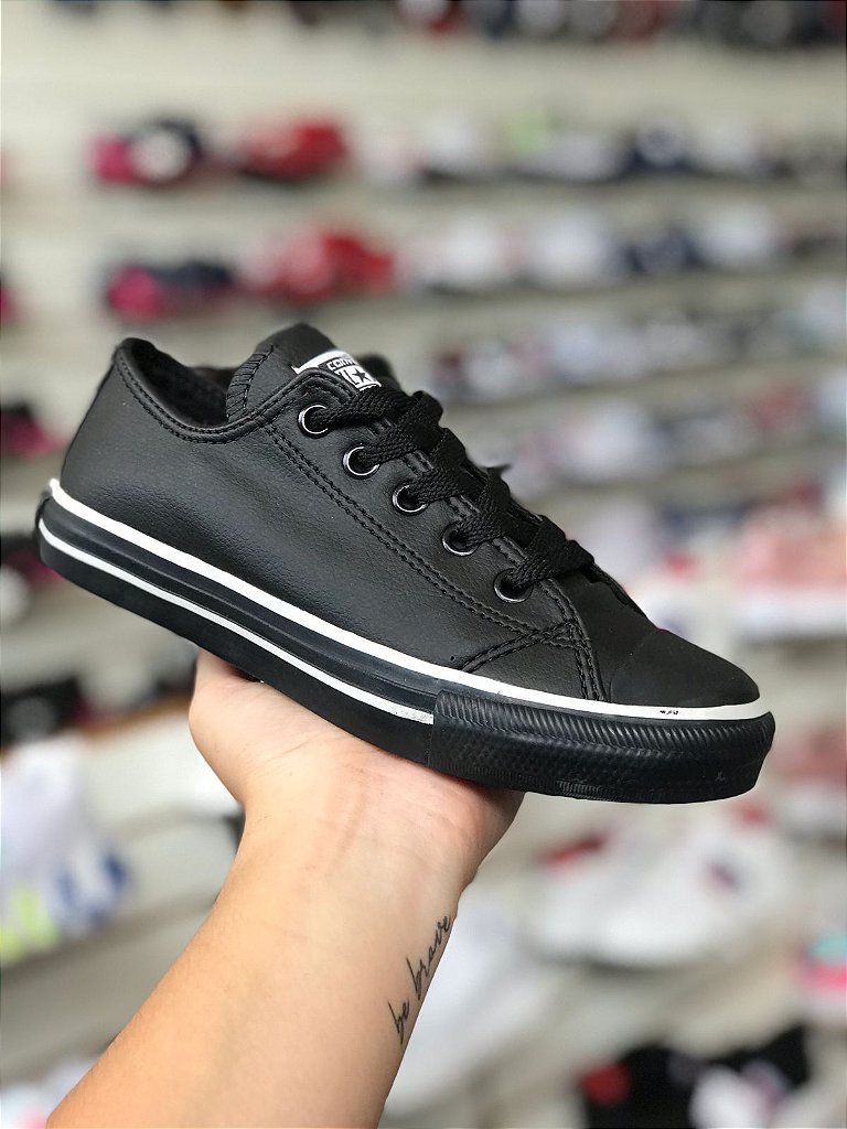 All Star Plataforma Preto com Zíper - Moda Brás