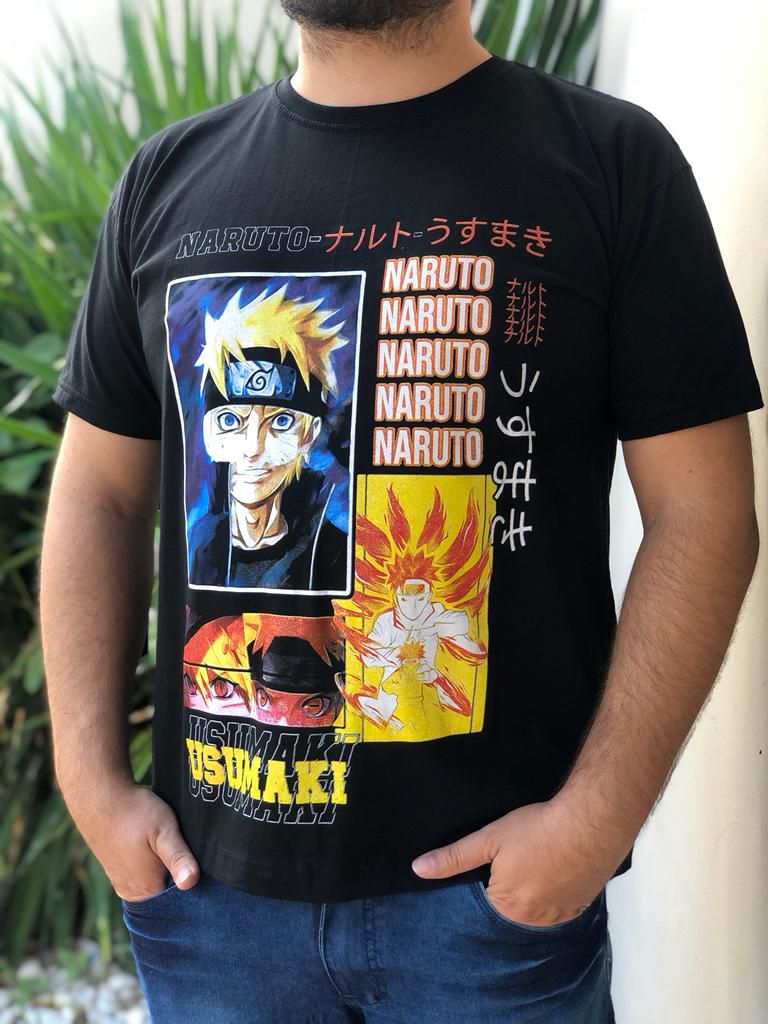 Camiseta Naruto Azul Marinho Infantil