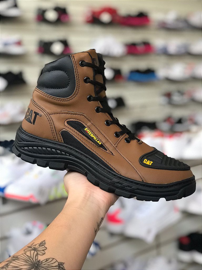 Tênis Bota Caterpillar Masculina Couro Frete Grátis Promoção