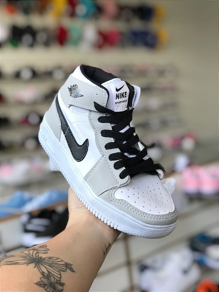 Nike Jordan Infantil Cinza e Branco - Moda Brás