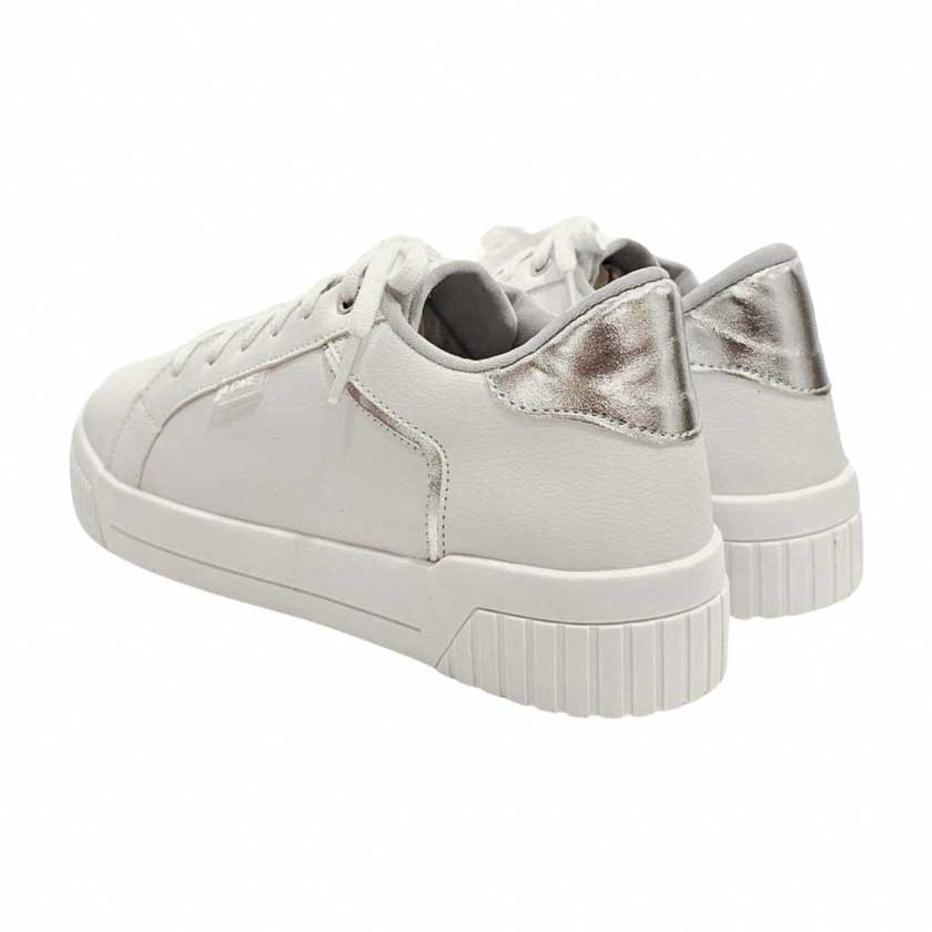 Tênis Love Detalhe Prata - Branco - Glamour Pink