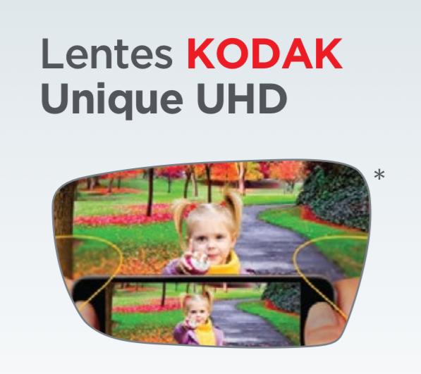Distorções laterais reduzidas das lentes multifocais Kodak Unique UHD