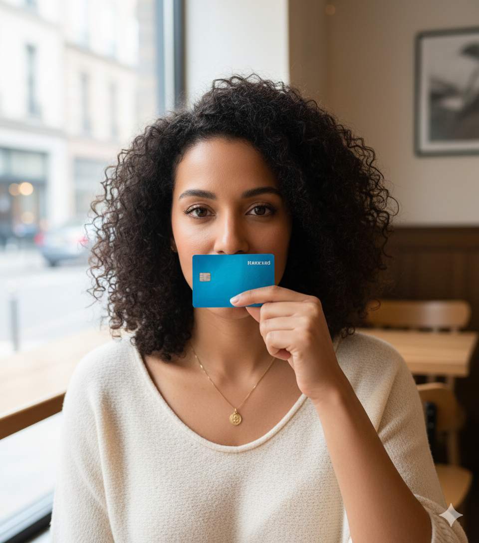 mulher segurando foto com cartão para aferição correta das medidas DNP online 