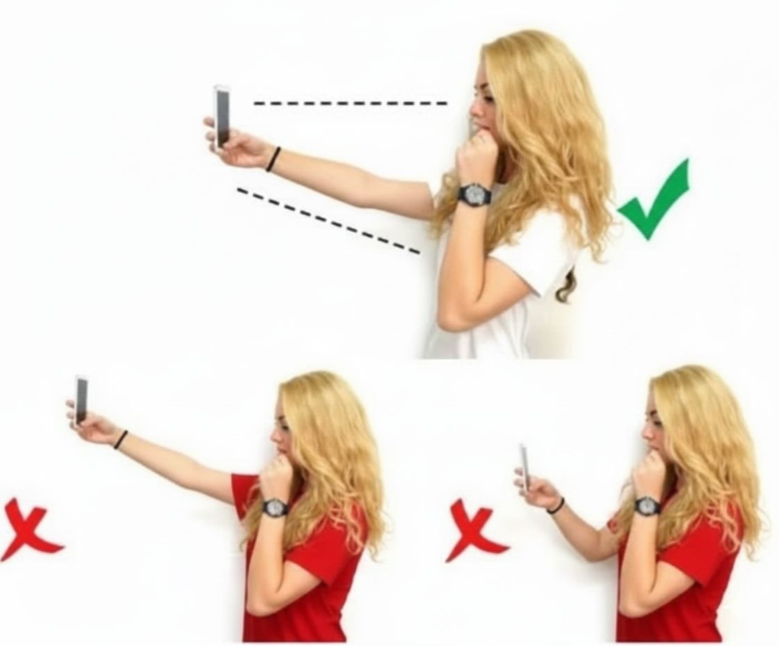 forma correta de segurar o cartão no rosto e tirar a foto para aferir as medidas DNP online