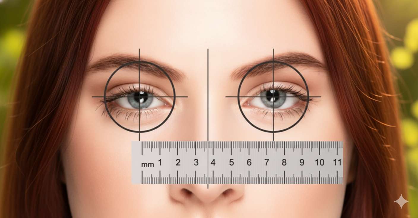 mulher com régua no rosto sendo usada para aferir as medidas DNP