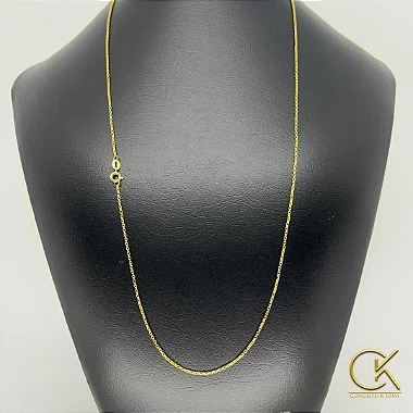Corrente Cartier Elo Chapado 1mm - Fecho Tradicional - 60 ou 70cm - Banhada a Ouro 18k conceitokjoias.com.br