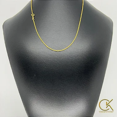 Corrente Cordão Baiano 1,8mm - Banhada a Ouro 18k - Fecho Tradicional ; conceitokjoias.com.br