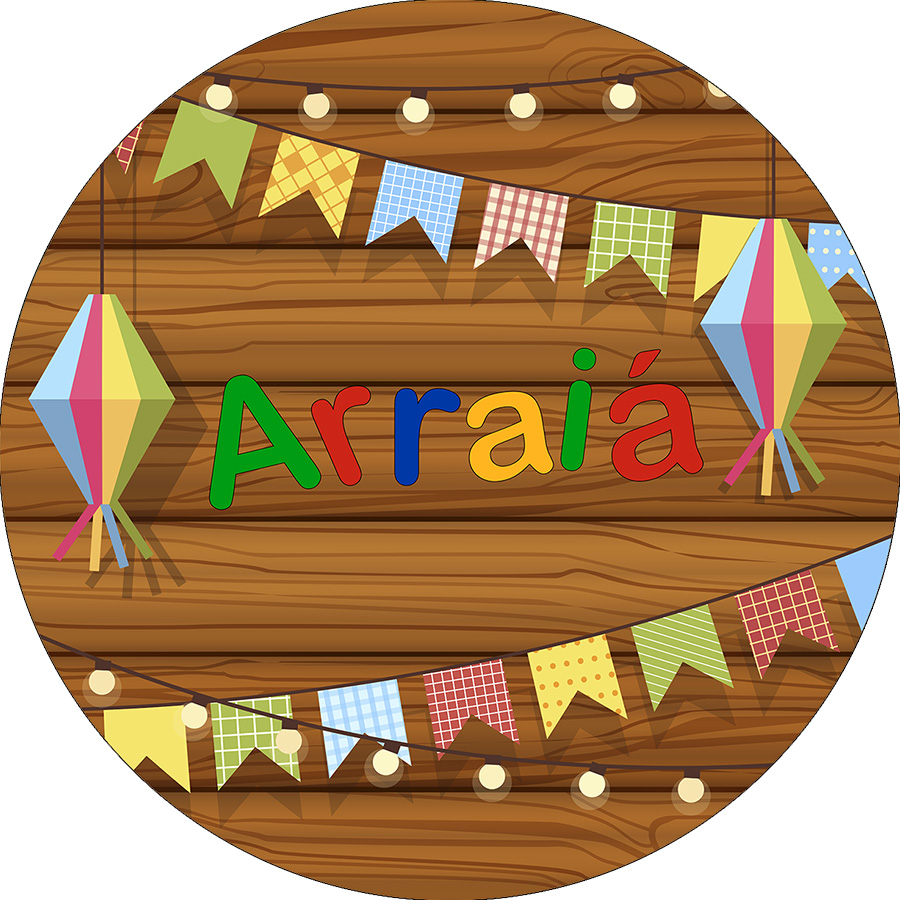 Painel de Festa - Festa Junina Madeira - 1,50 X 1,50 Via Faz