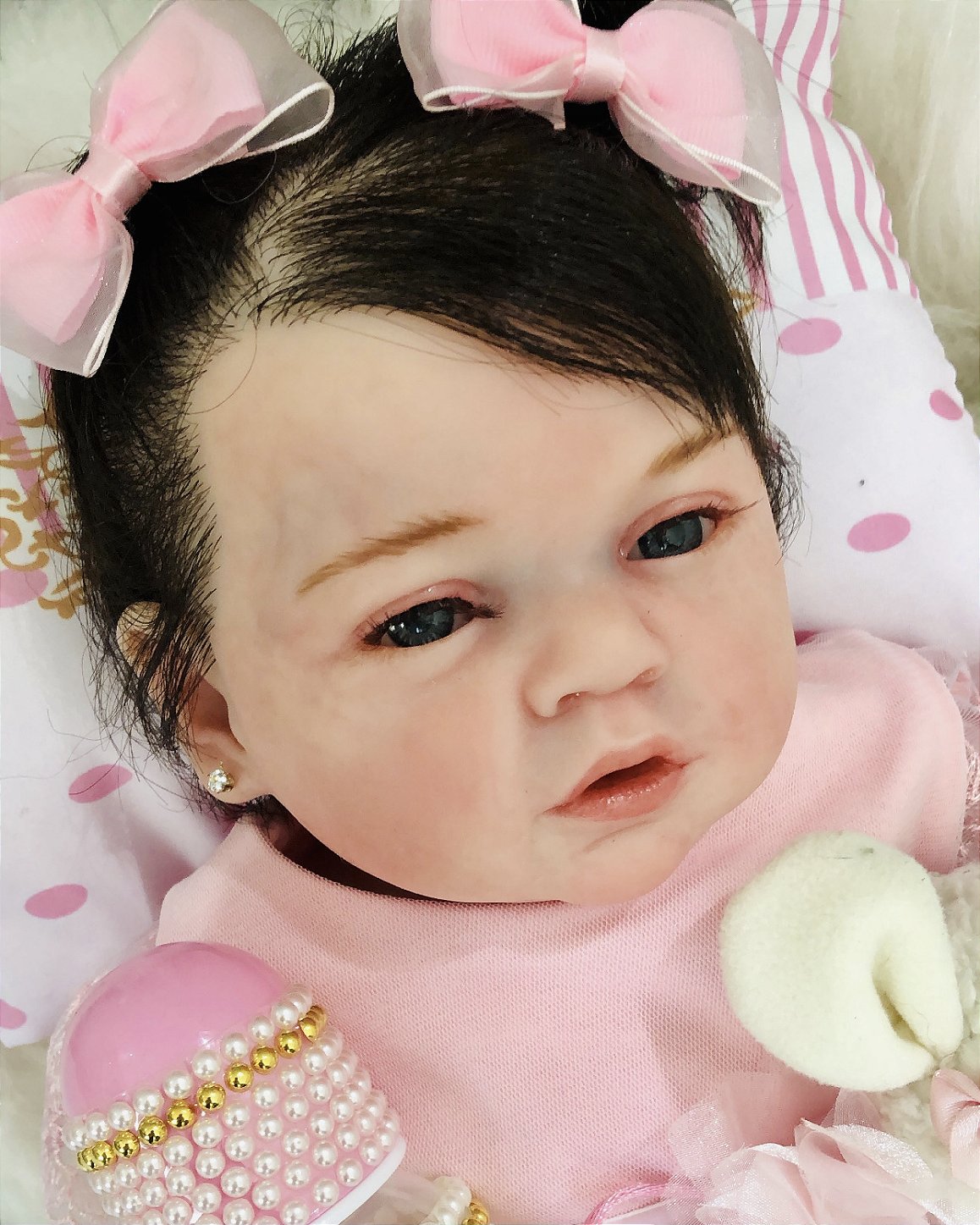 BEBÊ REBORN MENINA GLÁUCIA TODA EM SILICONE REALISTA MARAVILHOSA -  Maternidade Mundo Baby Reborn