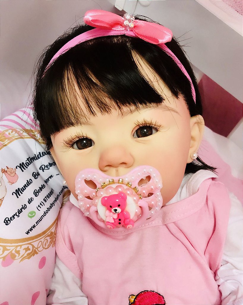 BEBÊ REBORN MENINA LETÍCIA MEIGUINHA SUPER MOLINHA TODA EM SILICONE -  Maternidade Mundo Baby Reborn