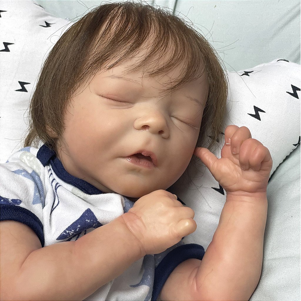 Bebe Reborn Menino Chico Hiper Realista Todo Molinho Cabelo Fio A Fio Maternidade Mundo Baby Reborn