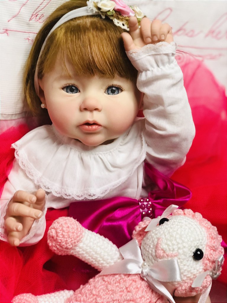 BEBÊ REBORN MENINA MARGARIDA MEGA REALISTA TODA EM SILICONE