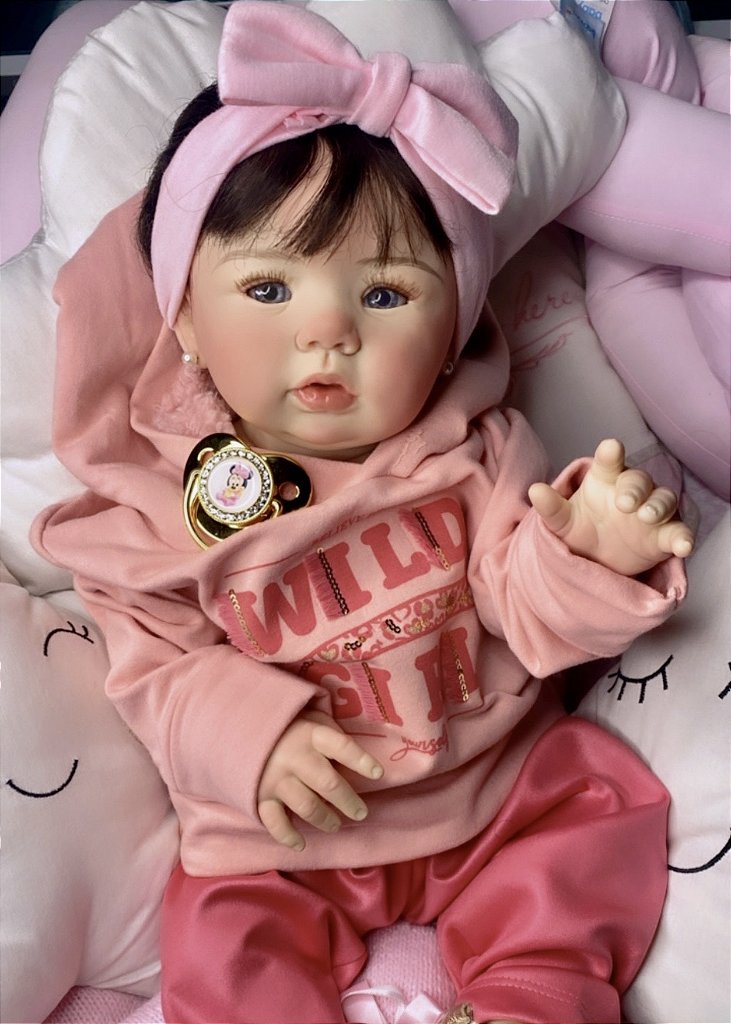 BEBÊ REBORN REALISTA TODA EM SILICONE AMANDINHA FEITA ARTESANALMENTE A MÃO  - Maternidade Mundo Baby Reborn