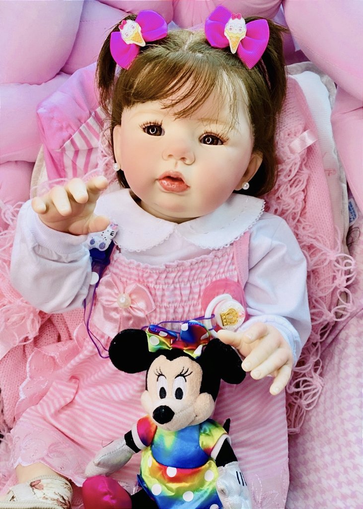 BEBÊ REBORN MENINA LETÍCIA MEIGUINHA SUPER MOLINHA TODA EM SILICONE -  Maternidade Mundo Baby Reborn