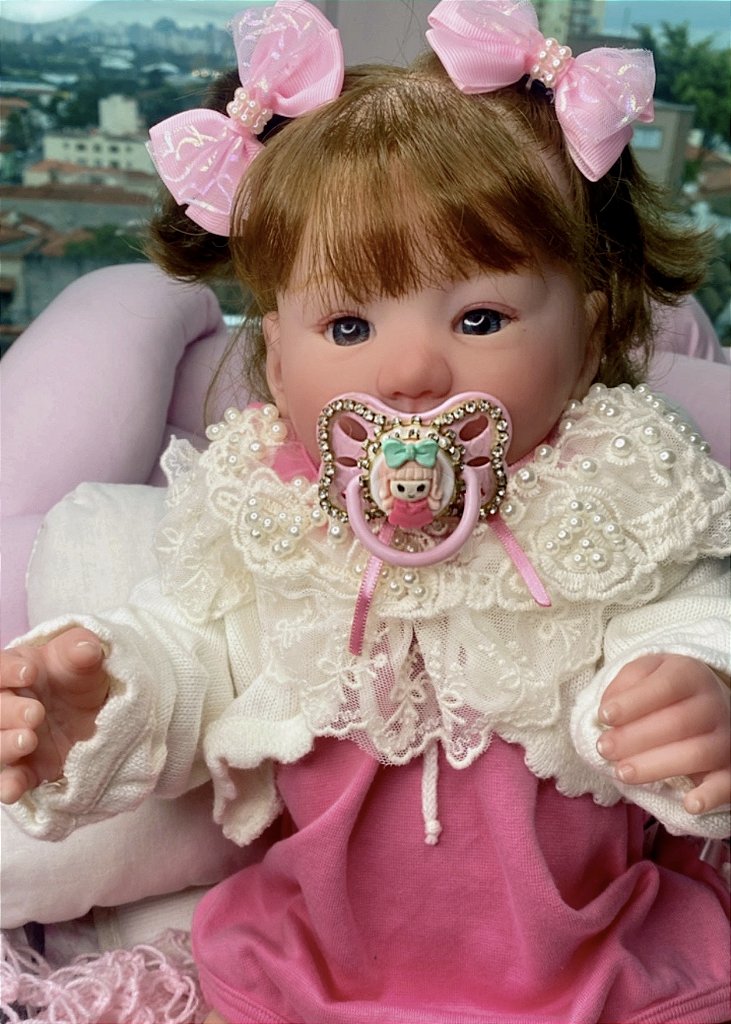 BEBÊ REBORN REALISTA ALEXANDRA SUPER MEIGUINHA TODA EM SILICONE MARAVILHOSA  - Maternidade Mundo Baby Reborn