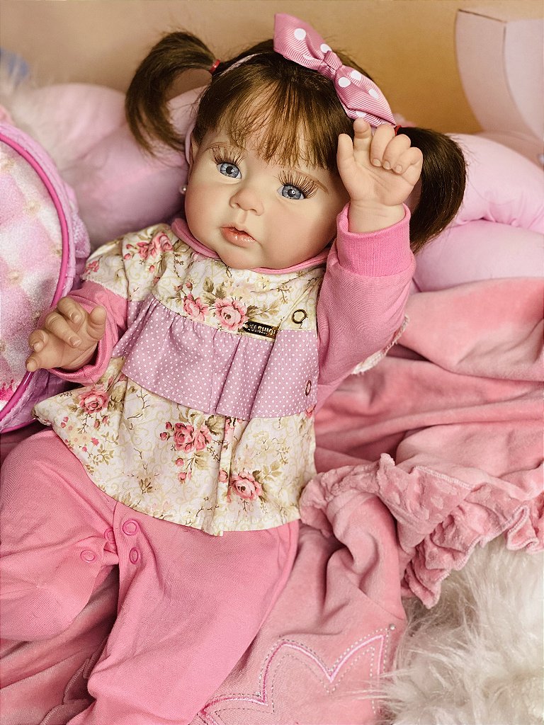 Boneca Bebe Reborn Yasmin Linda Flor Cegonha Reborn Dolls Mais 24  Acessórios 48cm - Chic Outlet - Economize com estilo!