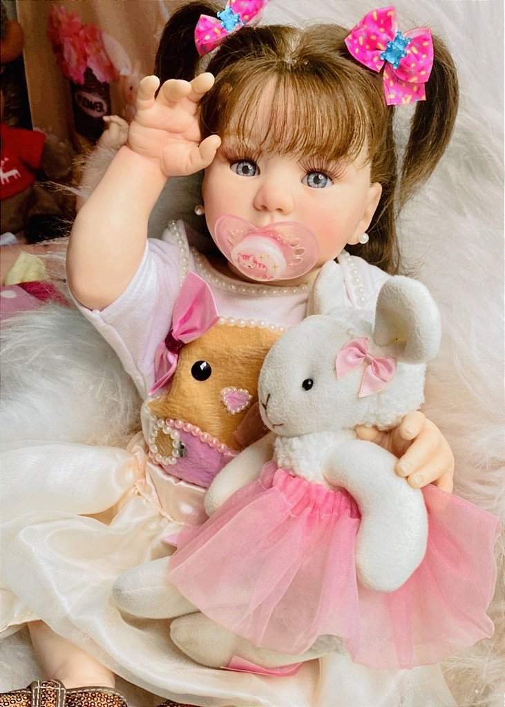 BEBÊ REBORN MEGA REALISTA KITTY TODA MIMOSA EM SILICONE COM KIT DE  ROUPINHAS - Maternidade Mundo Baby Reborn