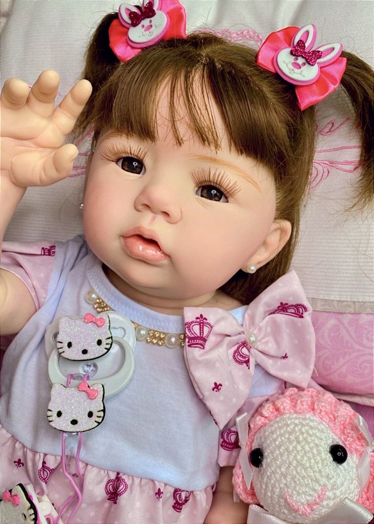 BEBÊ REBORN MENINA GABRIELLE MEGA REALISTA EXCLUSIVA TODA EM