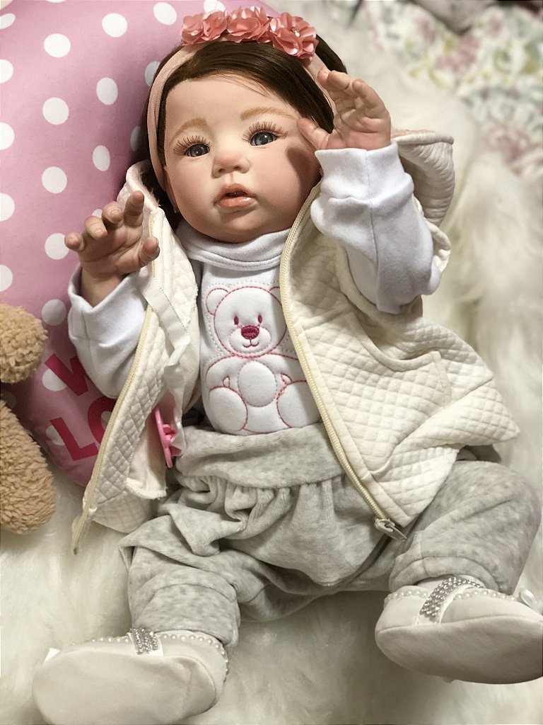 Bebê Reborn Menina Linda Toda em Silicone Sólido Molinho