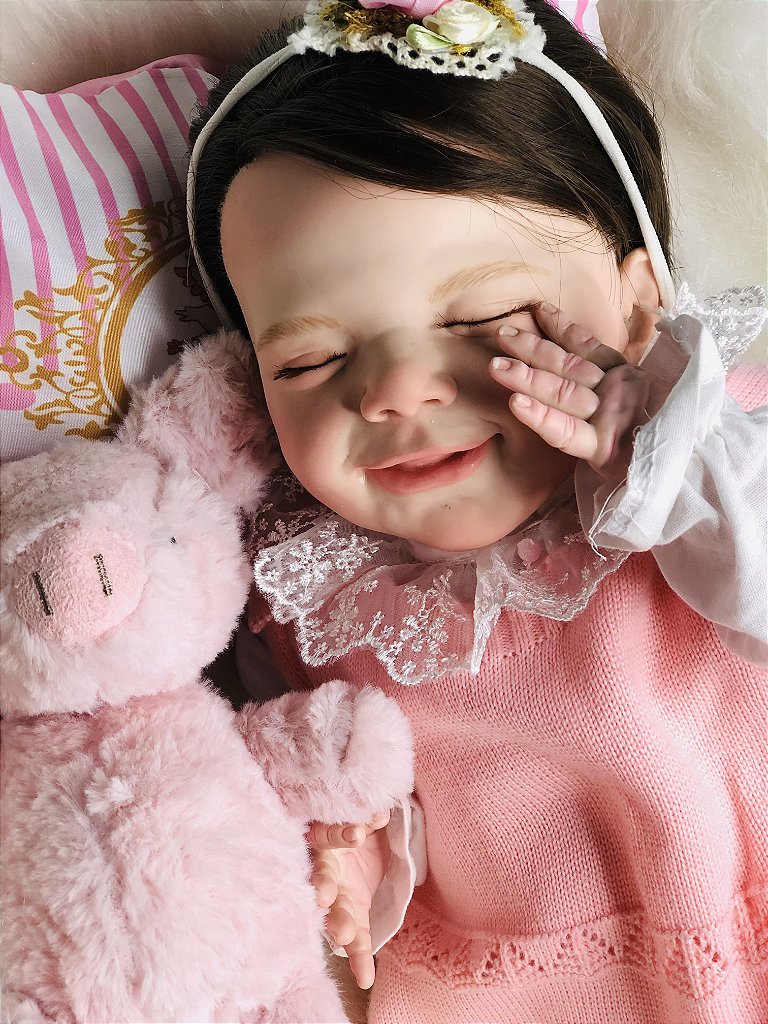 BEBÊ REBORN MENINA LETÍCIA MEIGUINHA SUPER MOLINHA TODA EM SILICONE -  Maternidade Mundo Baby Reborn