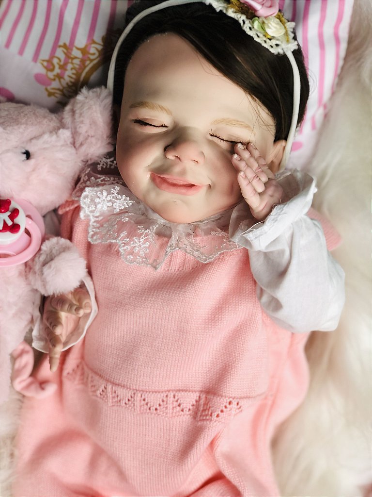 BEBÊ REBORN MENINA LETÍCIA MEIGUINHA SUPER MOLINHA TODA EM SILICONE -  Maternidade Mundo Baby Reborn