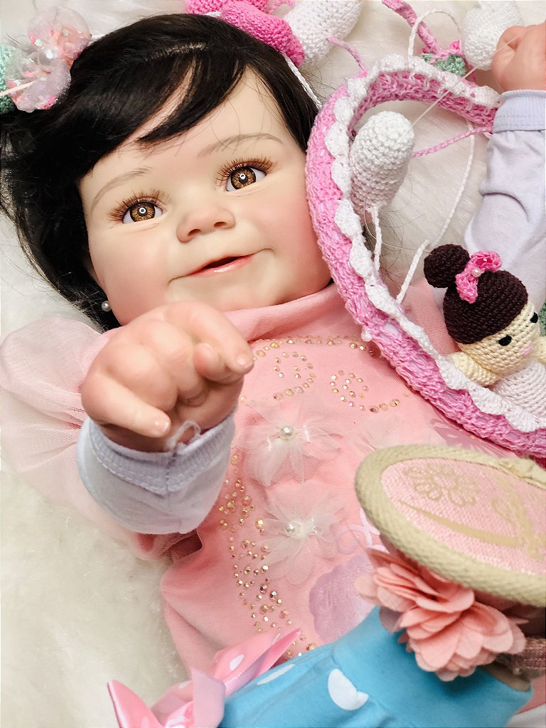 Boneca Bebê Reborn Alice Menina Realista de Silicone