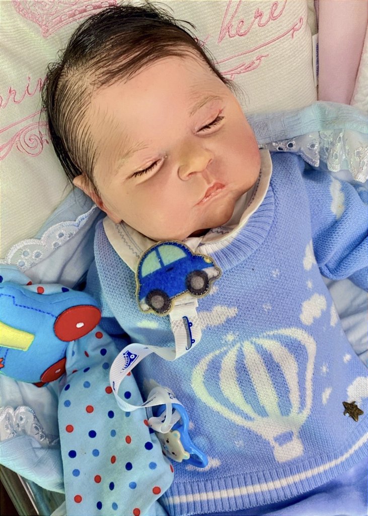 Bebê Reborn Menino Recém Nascido Cabelo Fio a Fio