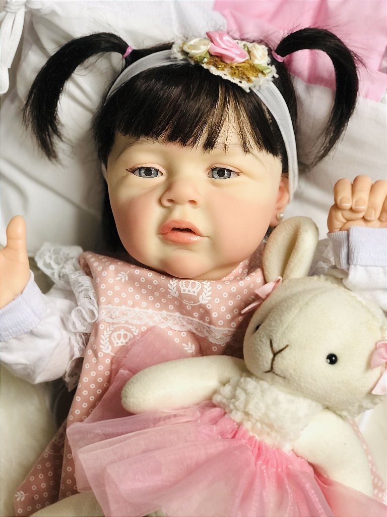 BEBÊ REBORN MENINA DE SILICONE RICCA REALISTA PODE DAR BANHO - Maternidade  Mundo Baby Reborn