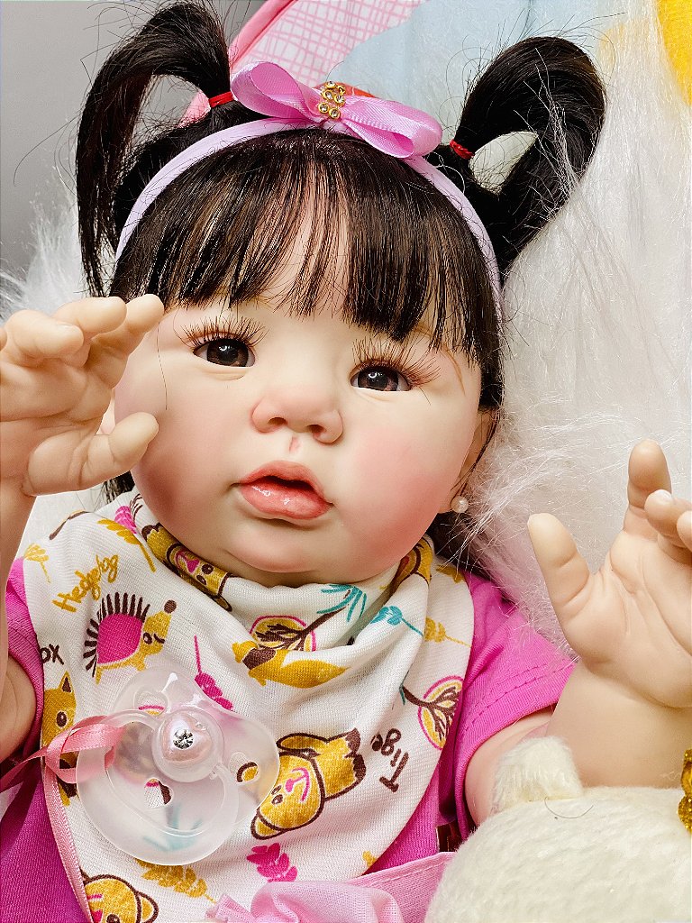 BEBÊ REBORN MENINA LETÍCIA MEIGUINHA SUPER MOLINHA TODA EM SILICONE -  Maternidade Mundo Baby Reborn