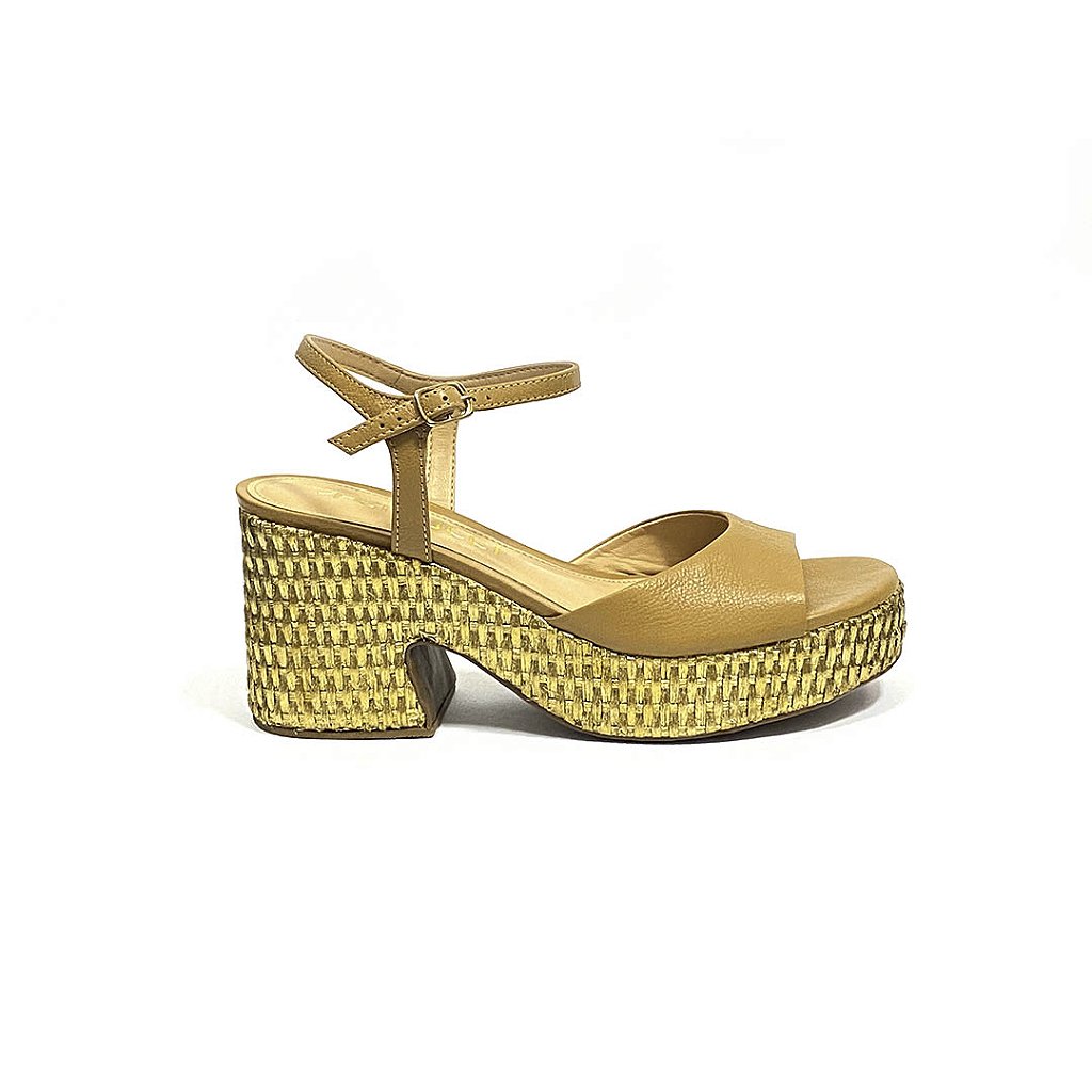 Sandália Ferrucci Caqui Ouro Light - Pisar - Calçados femininos