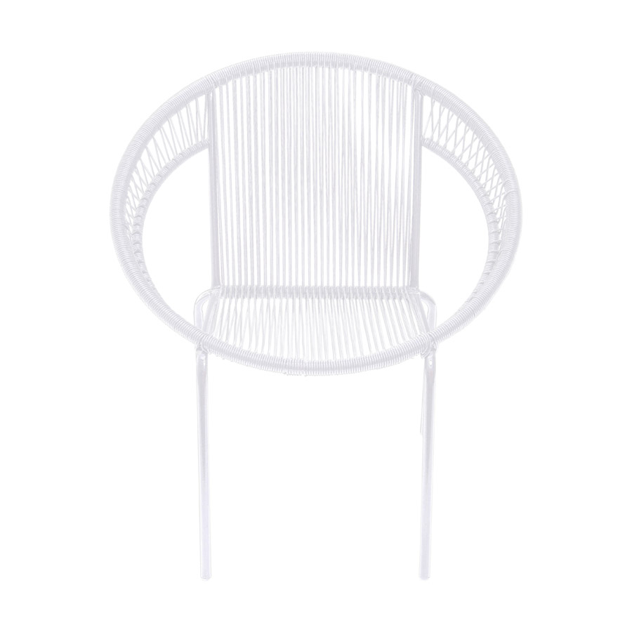 Cadeira Boxbit Cancun Estrutura em Aço e Cordas em PVC Branca - BoxBit
