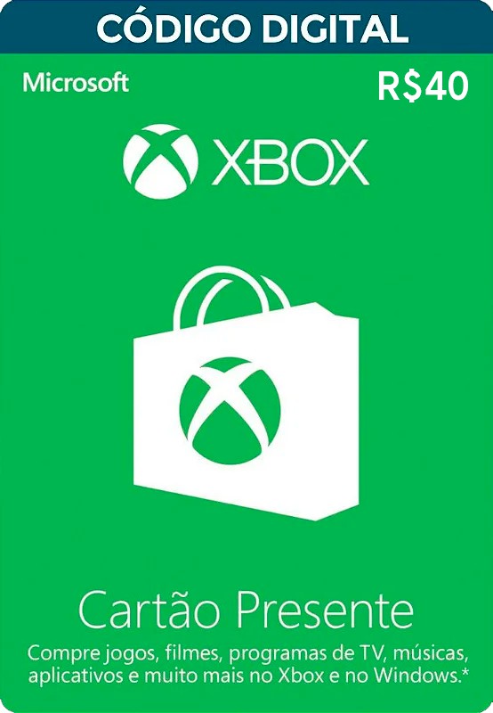 Cartao Xbox Live gift card 40 R