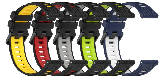 Pulseira de Silicone Detalhada 22mm Garmin Forerunner 265
