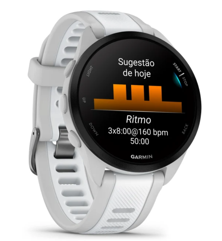 Relógio Monitor Cardíaco Garmin Forerunner 165 AMOLED Basic Branco