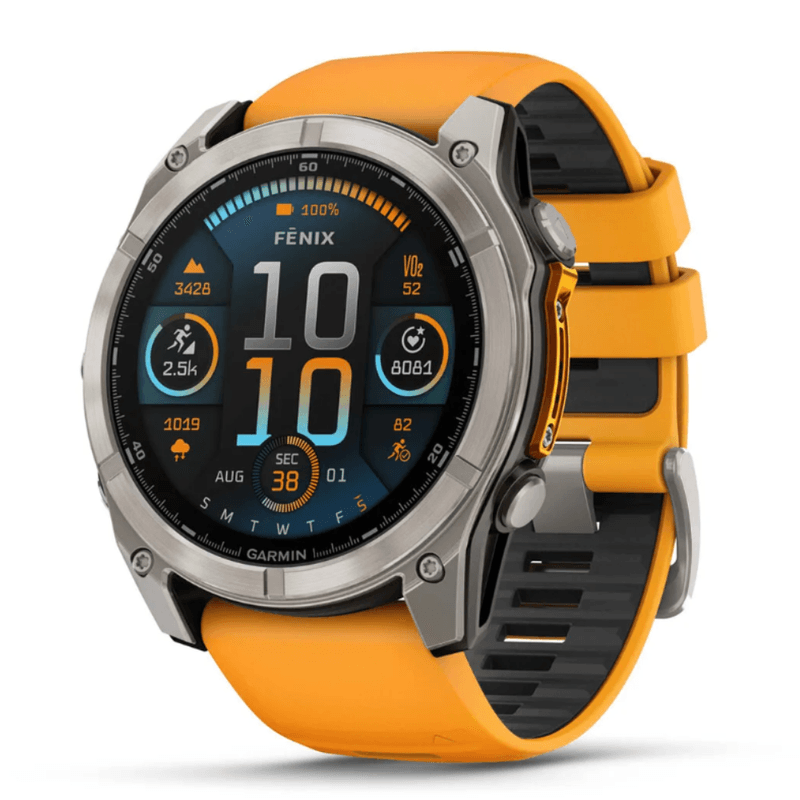 Relógio Garmin Fenix 8 AMOLED Titanium Sapphire Orange 51mm